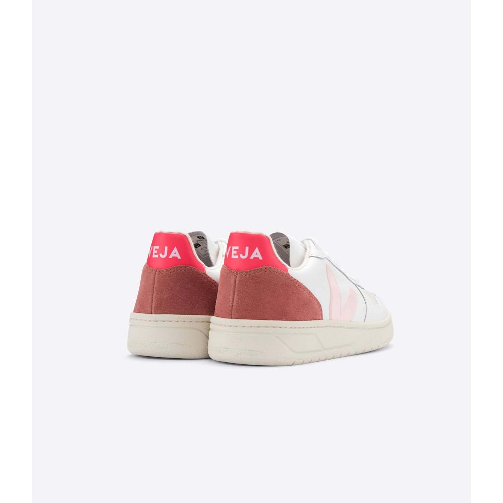 Αθλητικά Παπούτσια γυναικεια Veja V-10 LEATHER White/Red | GR 639BEX